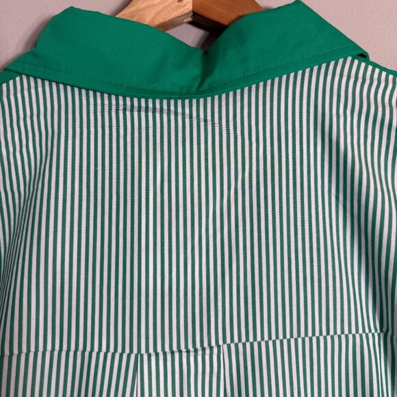 Caryn Lawn Preppy Gameday Back Stripe Mini Shirt Dress Womens One Size Green NWT - Picture 11 of 14